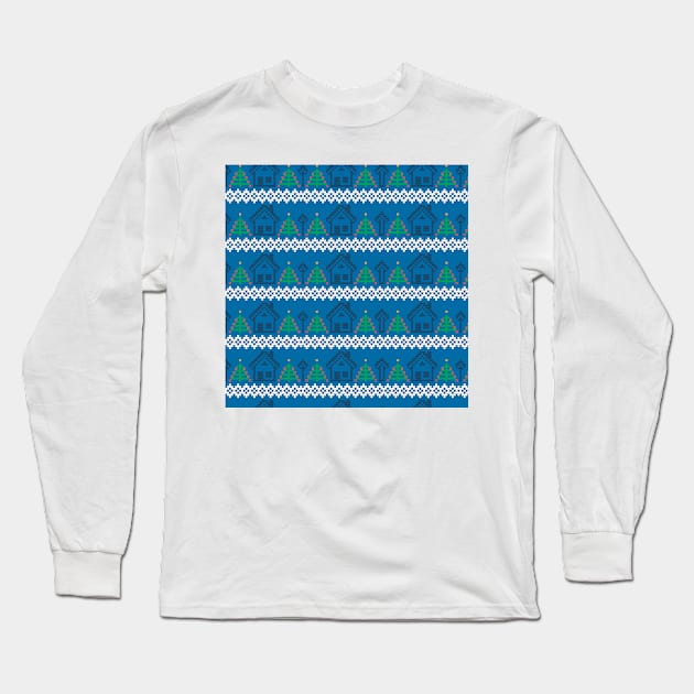 Knitted Pattern Knitting Texture Long Sleeve T-Shirt by Inspired-DS